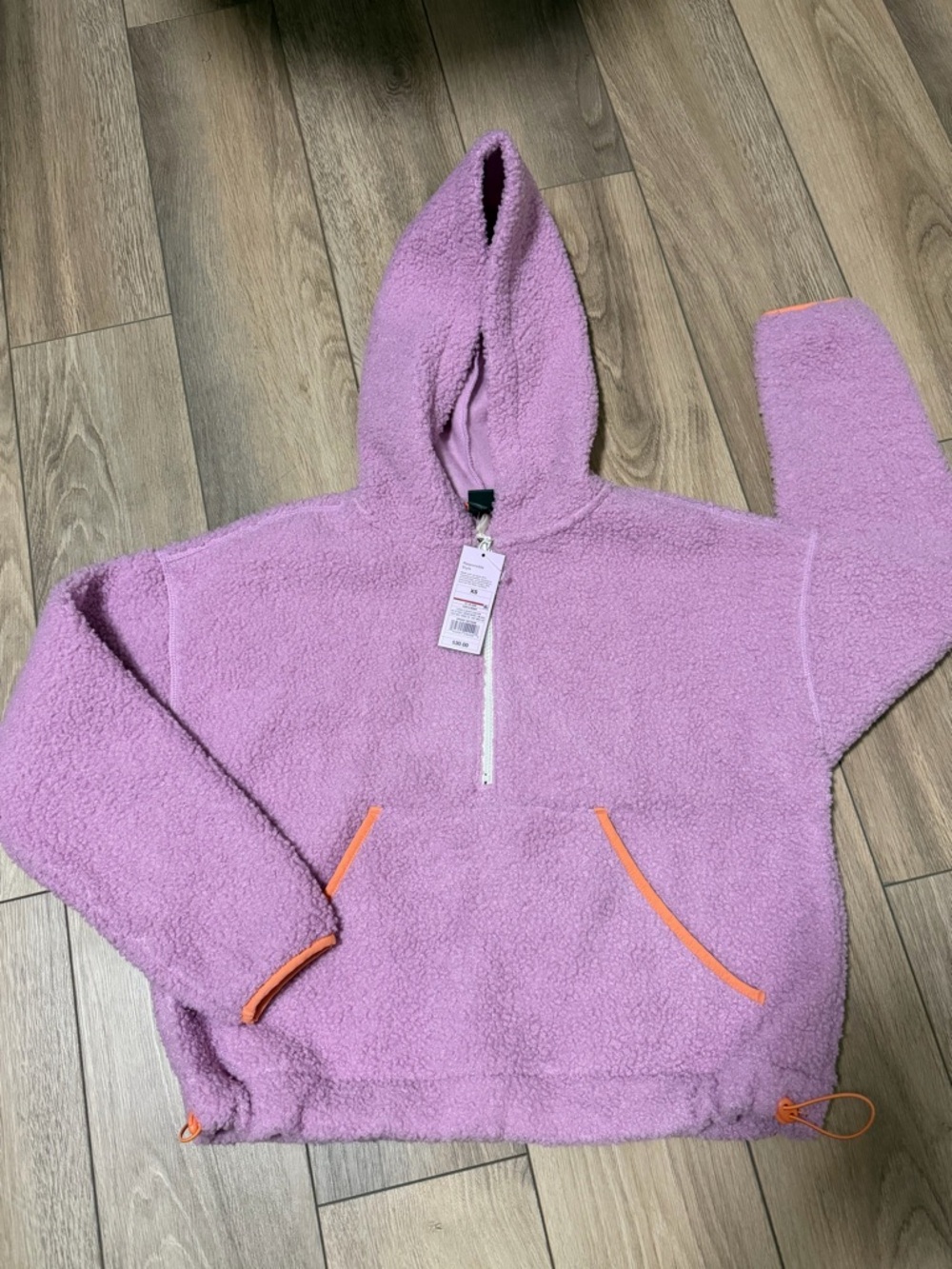 Target Lavender Teddy Hoodie with Orange Trim